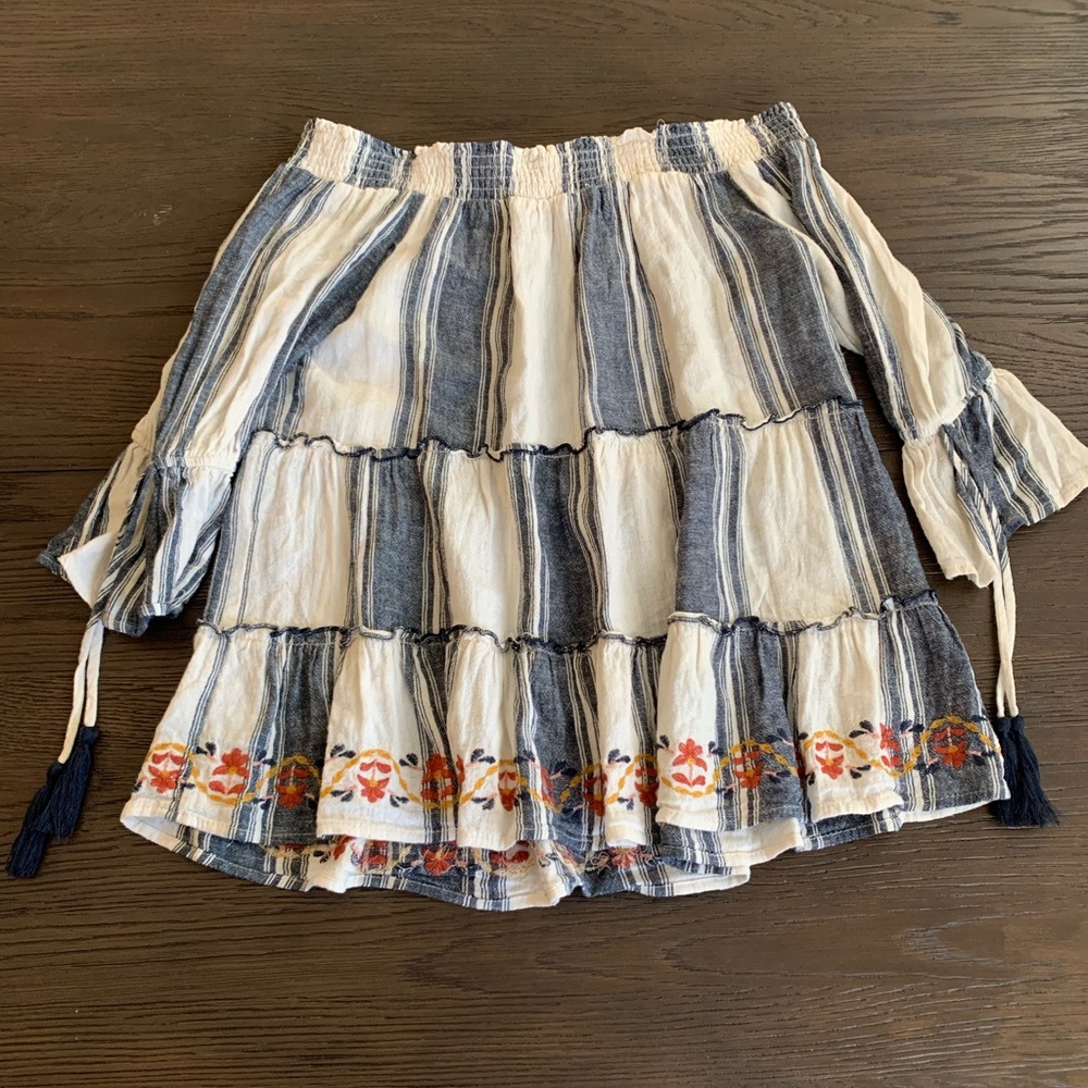 off the shoulder top striped top